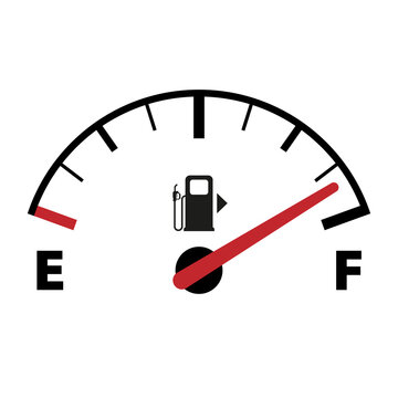 fuel gauge symbol isolated on white background, vector illustration