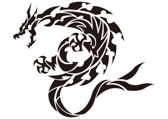 トライバルドラゴン。
ステッカー、刺繍、プリント用の素材。