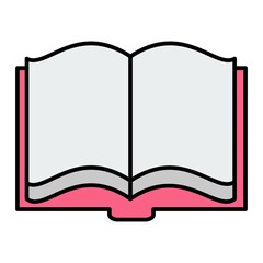 Vector Open Book Filled Outline Icon Design