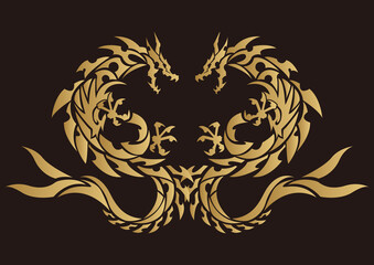 トライバルドラゴン。
ステッカー、刺繍、プリント用の素材。