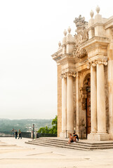 Obraz premium Biblioteca Joanina Library at the University of Coimbra Vertical shot with a top view of the whole city - Vertical, Portugal