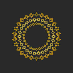 Collection of black backgrounds and golden geometric elements. Icons, logos and seamless patterns. Templates with luxury foil for packaging