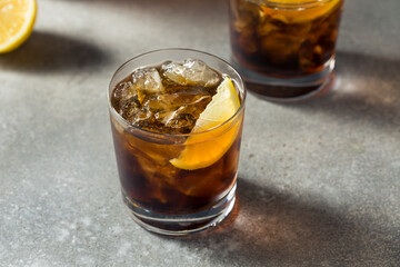Boozy Cold Bourbon Whiskey and Cola