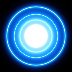 Blue neon light circles