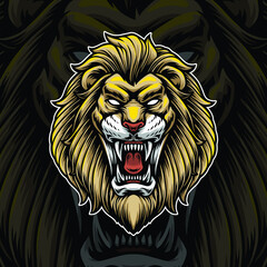 Lion drawing mascot illustration design