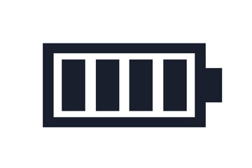 Full battery black icon. Power battery, accumulator symbol