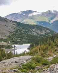 Colorado Mountains overlooking a lake