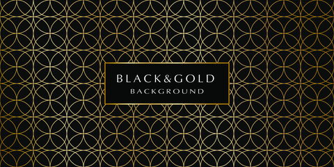 Black and gold background. Abstract luxury background with gold floral pattern on a black background for your design. Modern design of sites, posters, banners, postcards, printing, EPS10 vector
