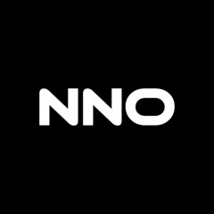 NNO letter logo design with black background in illustrator, vector logo modern alphabet font overlap style. calligraphy designs for logo, Poster, Invitation, etc.