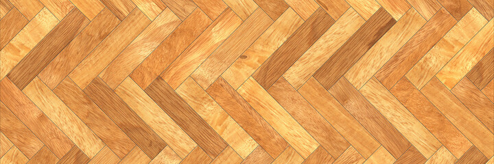 Perfect herringbone wooden parquet. Texture and background top view. Panorama