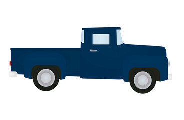Fototapeta premium Retro blue car. vector illustration
