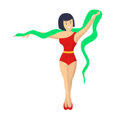 Fototapeta na wymiar Women Snake Charmer Concept, Jungle Girl or Belly Dancer Concept Vector Icon Design, Circus characters Symbol, Carnival performer Sign, Festival troupe Stock illustration