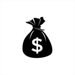 money bag dollar logo vector. cash fund capital design