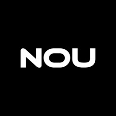 NOU letter logo design with black background in illustrator, vector logo modern alphabet font overlap style. calligraphy designs for logo, Poster, Invitation, etc.