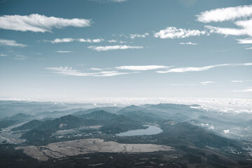mountains in the clouds