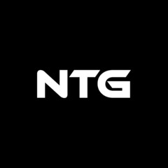 NTG letter logo design with black background in illustrator, vector logo modern alphabet font overlap style. calligraphy designs for logo, Poster, Invitation, etc.