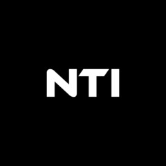 NTI letter logo design with black background in illustrator, vector logo modern alphabet font overlap style. calligraphy designs for logo, Poster, Invitation, etc.
