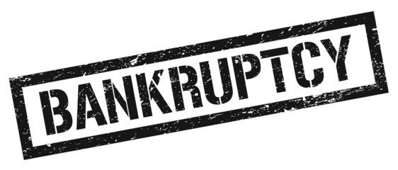 BANKRUPTCY black grungy rectangle stamp.