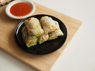 Suki rolls with mushroom and sauce