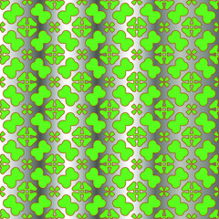  metal pattern on a green background. pattern for fabric, wallpaper, packaging. Decorative print.