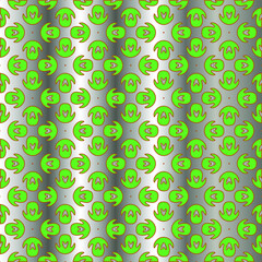 metal pattern on a green background. pattern for fabric, wallpaper, packaging. Decorative print.