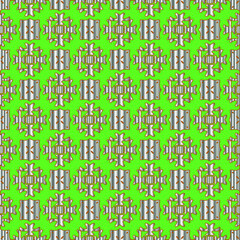  metal pattern on a green background. pattern for fabric, wallpaper, packaging. Decorative print.