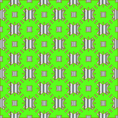 metal pattern on a green background.  pattern for fabric, wallpaper, packaging. Decorative print.