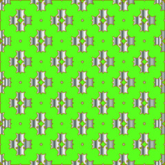 metal pattern on a green background.  pattern for fabric, wallpaper, packaging. Decorative print.
