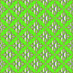 metal pattern on a green background.  pattern for fabric, wallpaper, packaging. Decorative print.