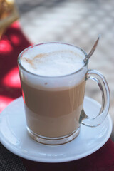 Moroccan coffee with milk. Cafe au lait
