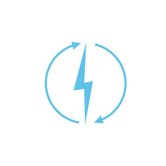 Renewable energy icon, graphic design template, lightning bolt, vector illustration