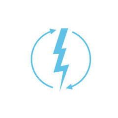 Renewable energy icon, graphic design template, lightning bolt, vector illustration