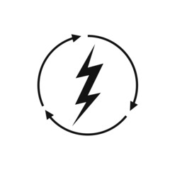 Renewable energy icon, graphic design template, lightning bolt, vector illustration