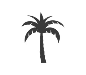 palm tree icon vector, silhouette of coconut tree