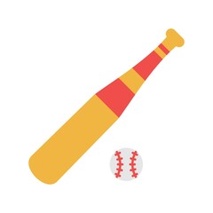 Baseball Flat Vector Line Icon Design