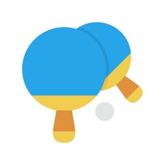 Ping pong Flat Vector Line Icon Design