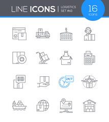 Logistics - modern line design style icon set