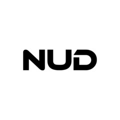 NUD letter logo design with white background in illustrator, vector logo modern alphabet font overlap style. calligraphy designs for logo, Poster, Invitation, etc.