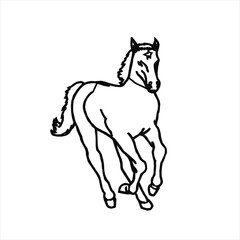Vector design sketch of a galloping horse