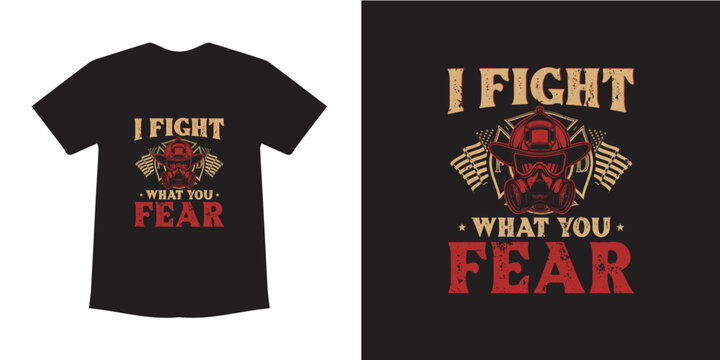 Fire Fighter t-shirt design template