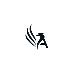 letter A inspiration logo design flying bird eagle phoenix falcon abstract
