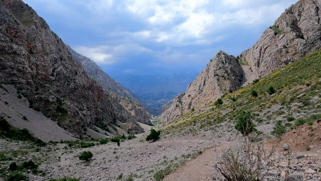Spectacular mountain scenery in uzbekistan