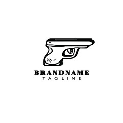 simple gun design logo template icon vector illustration