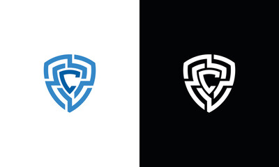 Fototapeta Abstract letter C shield logo design template. Premium nominal monogram business sign. Universal basic vector icon. obraz
