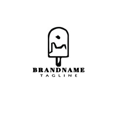 ice cream stick logo design icon vector illustration