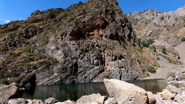 Water flowing down from the mountains, a small badak lake