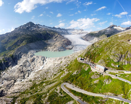 Wallis, Schweiz: Der Rhonegletscher am Furkapass