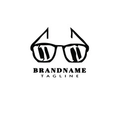 sunglasses logo icon design template cute vector illustration