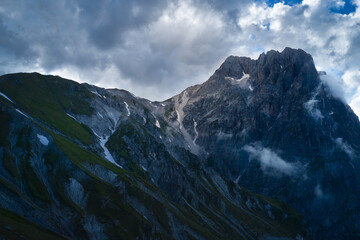 aerial view of the great horn of the mountain complex of the gran sasso d'italia abruzzo