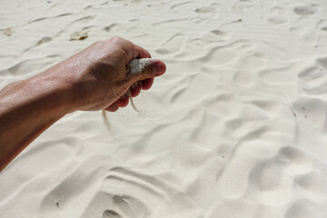 Sand in Kabira Bay of Ishigaki island.